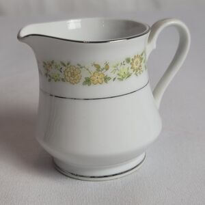 Floral White Creamer Pitcher